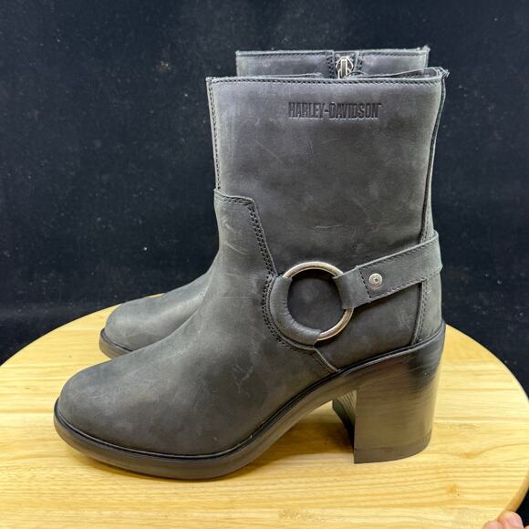 Harley-Davidson Lavina Black 6-Inch Fashion Riding Boots D65004 - Size 8M - Picture 6 of 9